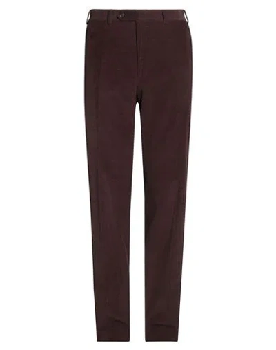 Canali Man Pants Chocolate Brown Size 36 Cotton, Polyester, Elastane