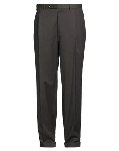 Canali Man Pants Dark Brown Size 42 Virgin Wool