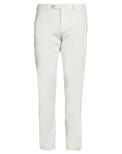 Canali Man Pants Light Grey Size 36 Cotton, Elastane In Gray