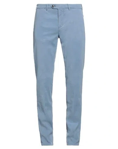 Canali Man Pants Pastel Blue Size 30 Cotton