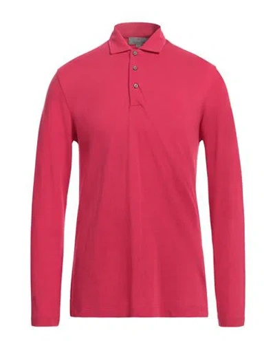 Canali Man Polo Shirt Fuchsia Size 40 Virgin Wool In Pink