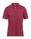 Canali Man Polo Shirt Garnet Size 48 Cotton In Red