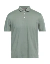 Canali Man Polo Shirt Military Green Size 48 Cotton