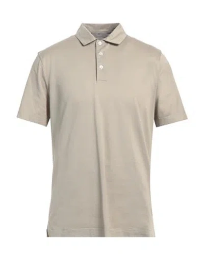 Canali Man Polo Shirt Sage Green Size 48 Cotton