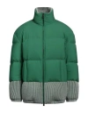 Canali Man Puffer Green Size 36 Wool, Polyamide, Elastane In Green