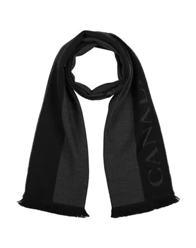 Canali Man Scarf Black Size - Wool