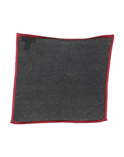 Canali Man Scarf Charcoal Size - Cotton, Silk In Grey