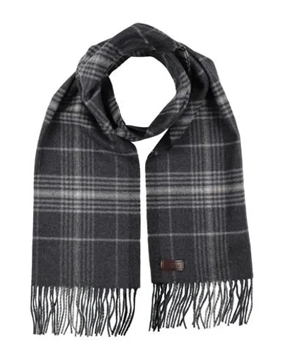 Canali Man Scarf Charcoal Size - Virgin Wool In Black
