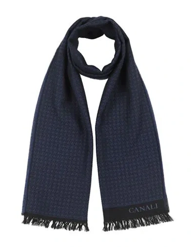 Canali Man Scarf Midnight Blue Size - Wool