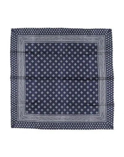 Canali Man Scarf Navy Blue Size - Silk