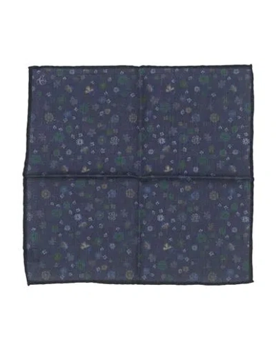 Canali Man Scarf Navy Blue Size - Wool In Navy Blue