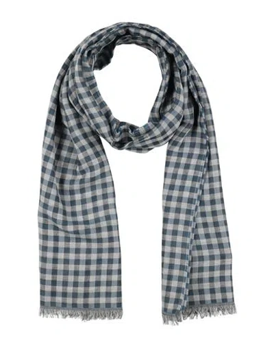 Canali Man Scarf Navy Size - Cotton, Modal In Navy