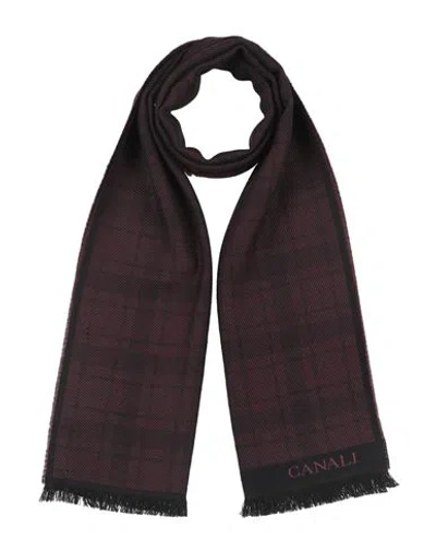 Canali Man Scarf Plum Size - Wool In Purple