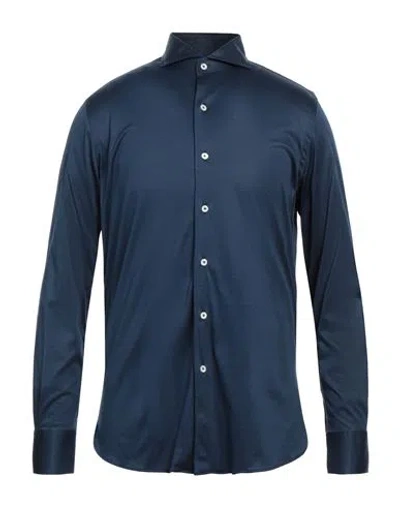 Canali Man Shirt Blue Size 3xl Cotton