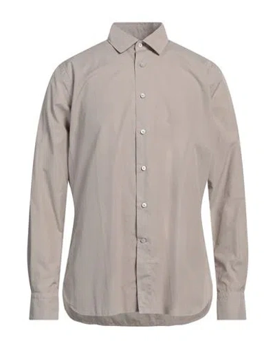 Canali Man Shirt Grey Size 17 Cotton