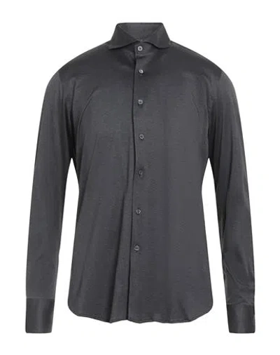 Canali Man Shirt Lead Size L Cotton In Blue