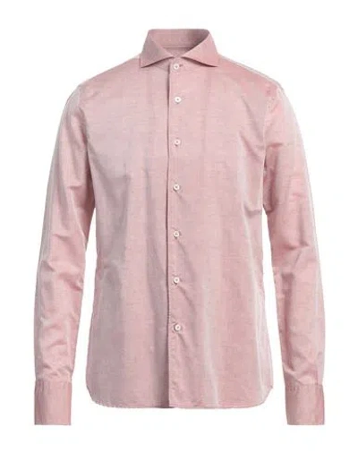Canali Man Shirt Light Brown Size Xl Cotton, Linen In Beige
