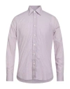 Canali Man Shirt Lilac Size Xl Cotton In Gray