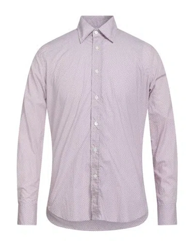 Canali Man Shirt Lilac Size Xl Cotton In Gray