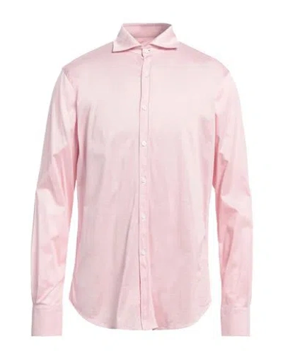 Canali Man Shirt Pink Size Xl Cotton