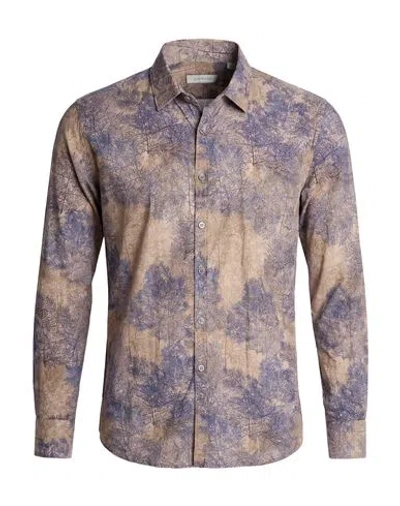 Canali Man Shirt Sand Size S Cotton, Lyocell In Purple