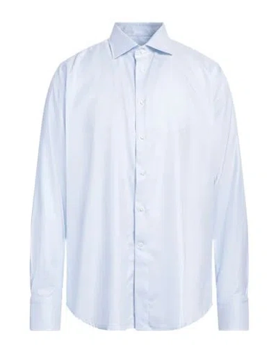 Canali Man Shirt Sky Blue Size 16 Cotton