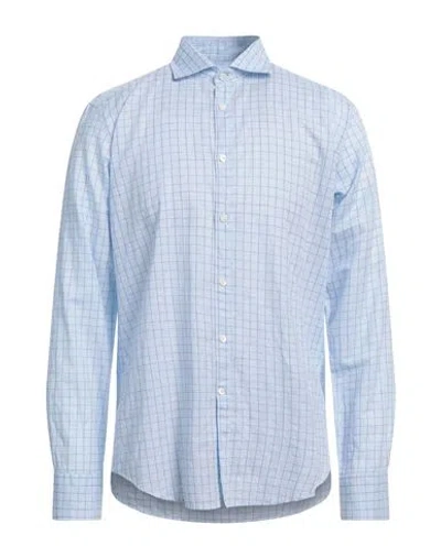 Canali Man Shirt Sky Blue Size Xl Cotton, Linen