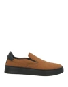 Canali Man Sneakers Brown Size 9 Leather, Textile Fibers In Brown
