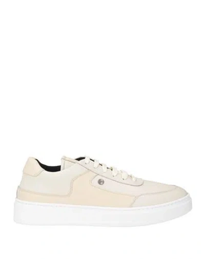 Canali Man Sneakers Ivory Size 9.5 Leather In Multi