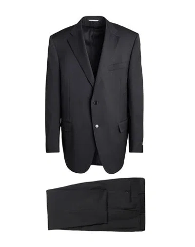 Canali Man Suit Black Size 40 Wool, Mohair Wool