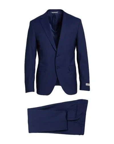 Canali Man Suit Blue Size 34 Wool