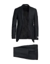 Canali Man Suit Charcoal Size 42 Wool In Black