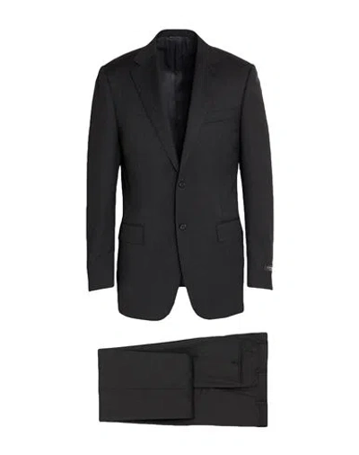 Canali Man Suit Charcoal Size 50 Virgin Wool In Black