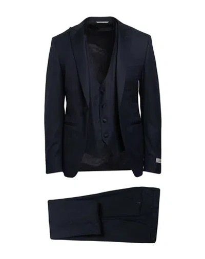 Canali Man Suit Navy Size 36 Wool In Blue