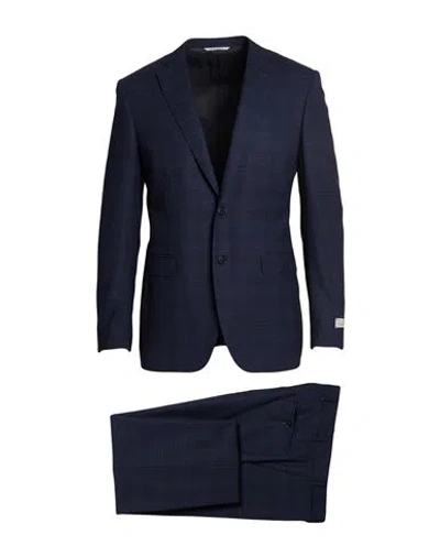 Canali Man Suit Navy Size 38 Wool