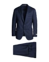 Canali Man Suit Navy Size 46 Wool In Blue