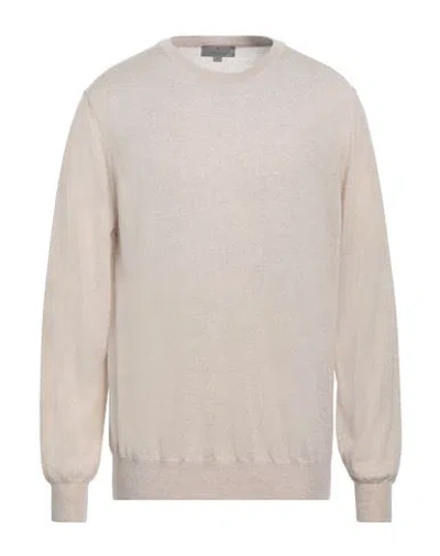 Canali Man Sweater Beige Size 46 Merino Wool