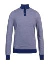 Canali Man Sweater Bright Blue Size 40 Merino Wool In Blue