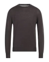 Canali Man Sweater Dark Brown Size 48 Merino Wool
