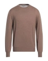 Canali Man Sweater Khaki Size 48 Merino Wool In Beige
