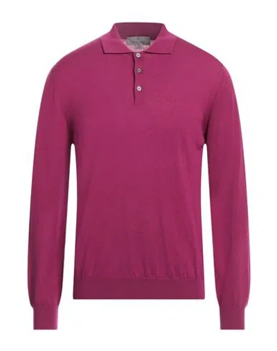 Canali Man Sweater Magenta Size 40 Cashmere