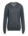 Canali Man Sweater Midnight Blue Size 48 Wool, Silk