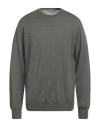 Canali Man Sweater Military Green Size 50 Merino Wool In Green