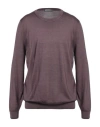 Canali Man Sweater Purple Size 46 Wool, Silk