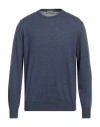 Canali Man Sweater Slate Blue Size 48 Merino Wool