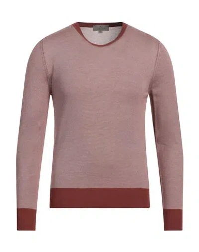 Canali Man Sweater Tan Size 40 Viscose, Silk In Brown