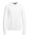 Canali Man Sweater White Size 46 Cotton In White