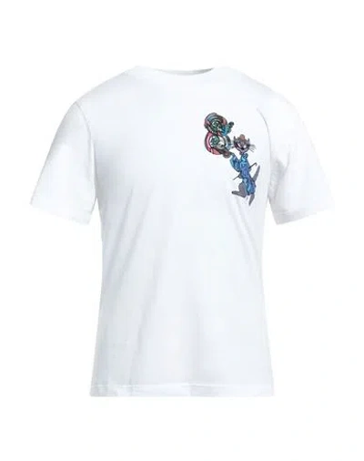 Canali Man T-shirt White Size 46 Cotton