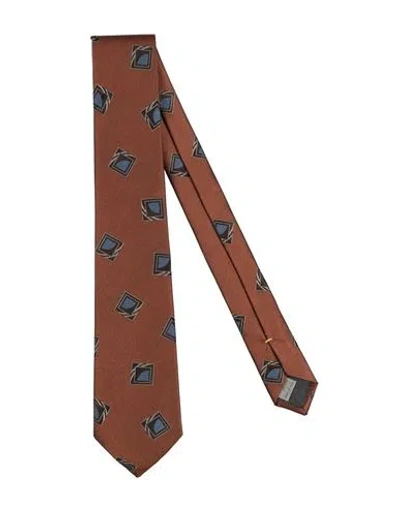 Canali Man Ties & Bow Ties Brown Size - Silk