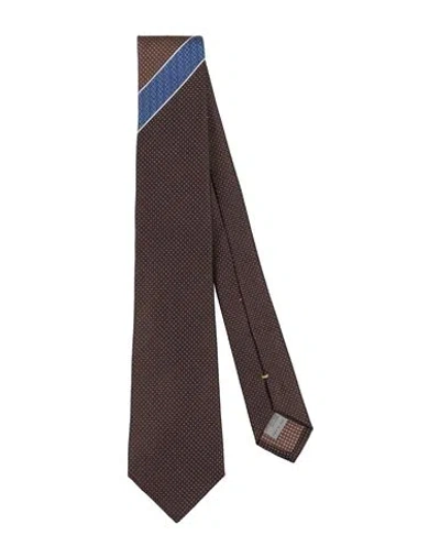 Canali Man Ties & Bow Ties Brown Size - Silk